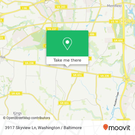 Mapa de 3917 Skyview Ln, Fairfax, VA 22031