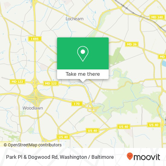 Mapa de Park Pl & Dogwood Rd, Gwynn Oak (WOODLAWN), MD 21207