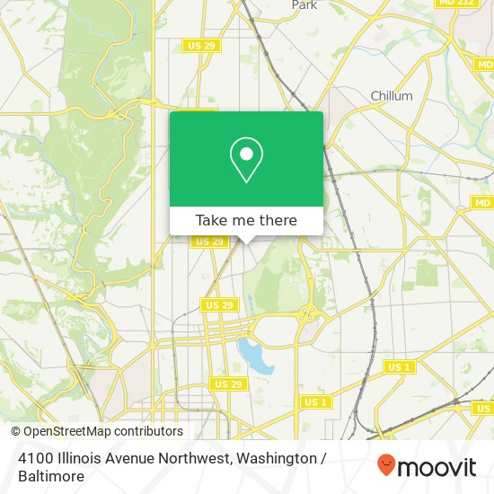 4100 Illinois Avenue Northwest, 4100 Illinois Ave NW, Washington, DC 20011, USA map