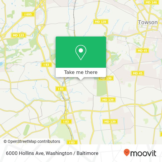 Mapa de 6000 Hollins Ave, Baltimore, MD 21210