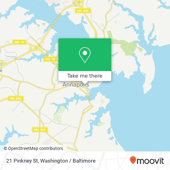 Mapa de 21 Pinkney St, Annapolis, MD 21401