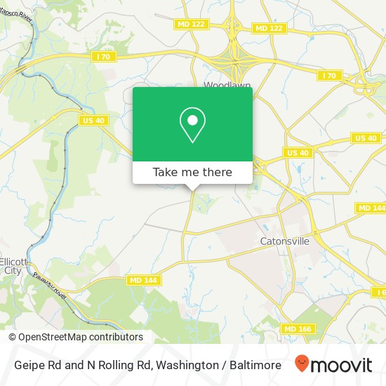 Mapa de Geipe Rd and N Rolling Rd, Catonsville, MD 21228