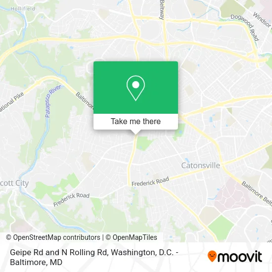 Geipe Rd and N Rolling Rd map