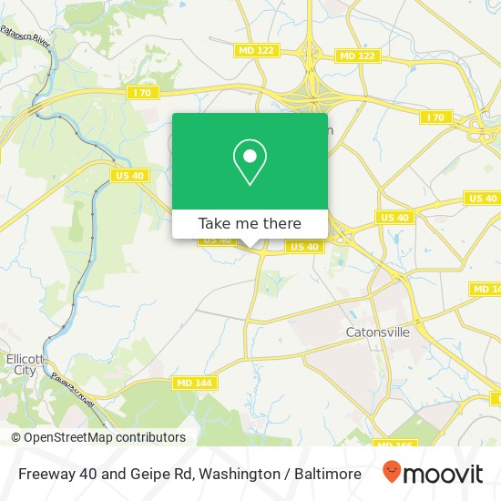 Freeway 40 and Geipe Rd, Catonsville, MD 21228 map