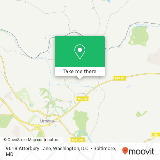 Mapa de 9618 Atterbury Lane, 9618 Atterbury Ln, Frederick, MD 21704, USA