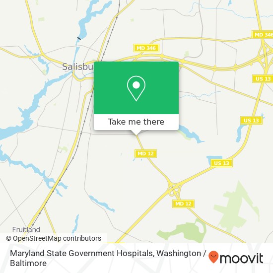 Maryland State Government Hospitals, 926 Snow Hill Rd map