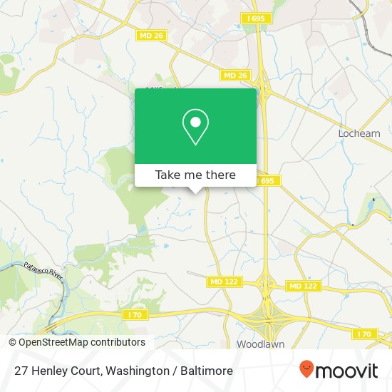 Mapa de 27 Henley Court, 27 Henley Ct, Windsor Mill, MD 21244, USA