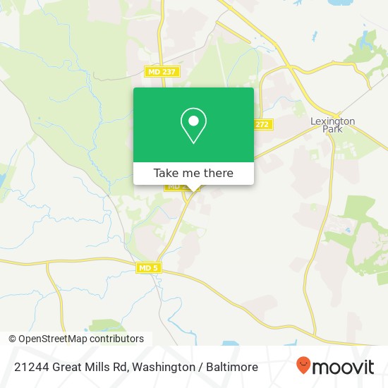 Mapa de 21244 Great Mills Rd, Lexington Park, MD 20653