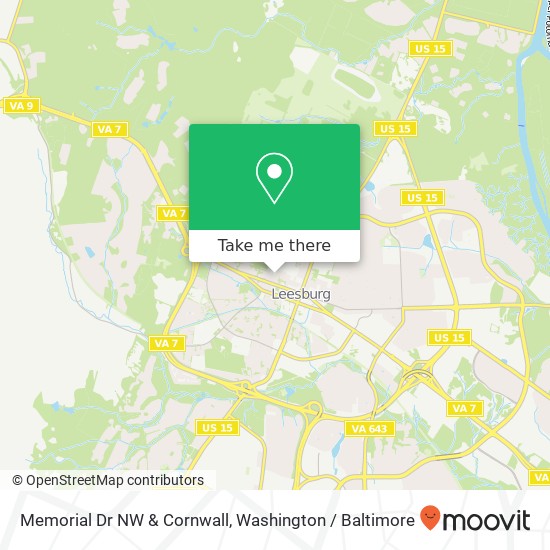 Memorial Dr NW & Cornwall, Leesburg, VA 20176 map