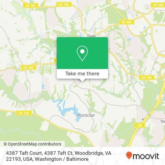 4387 Taft Court, 4387 Taft Ct, Woodbridge, VA 22193, USA map