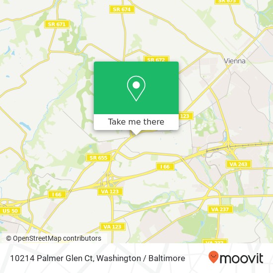 Mapa de 10214 Palmer Glen Ct, Oakton, VA 22124