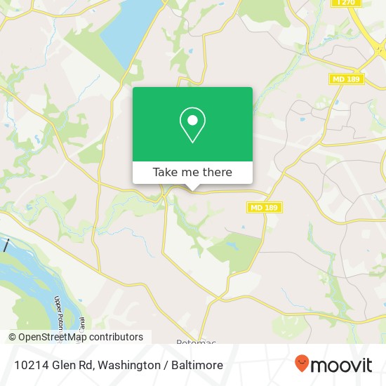 Mapa de 10214 Glen Rd, Potomac, MD 20854
