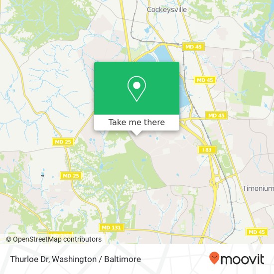 Mapa de Thurloe Dr, Lutherville Timonium, MD 21093