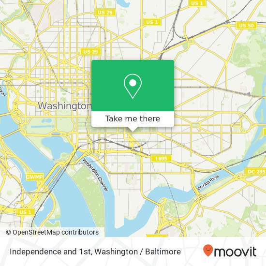 Independence and 1st, Washington, DC 20024 map