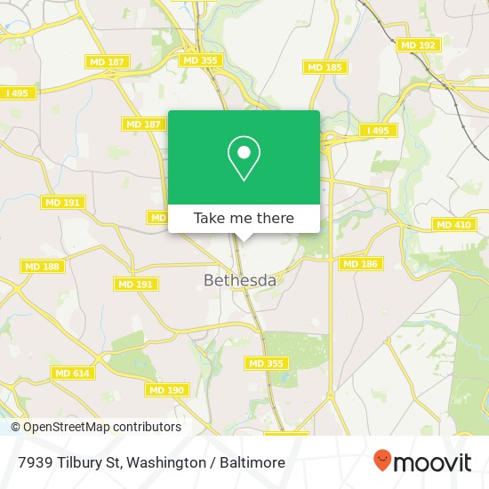 Mapa de 7939 Tilbury St, Bethesda, MD 20814