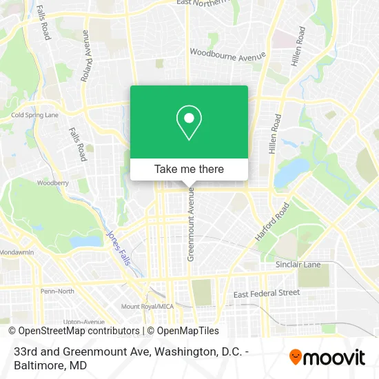 33rd and Greenmount Ave map