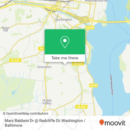 Mapa de Mary Baldwin Dr @ Radcliffe Dr