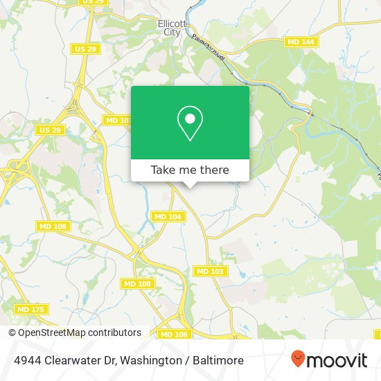 Mapa de 4944 Clearwater Dr, Ellicott City, MD 21043