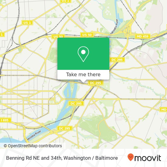 Benning Rd NE and 34th, Washington, DC 20019 map