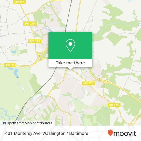 Mapa de 401 Monterey Ave, Odenton, MD 21113