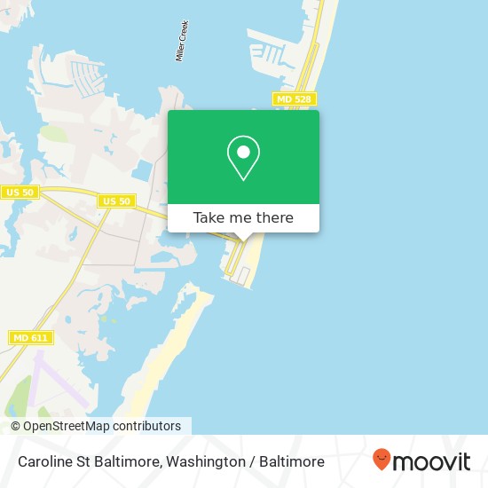 Mapa de Caroline St Baltimore, Ocean City, MD 21842