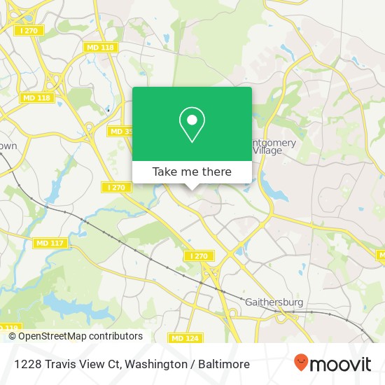 Mapa de 1228 Travis View Ct, Gaithersburg, MD 20879