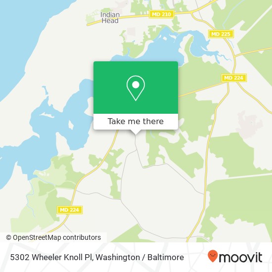 Mapa de 5302 Wheeler Knoll Pl, Marbury, MD 20658