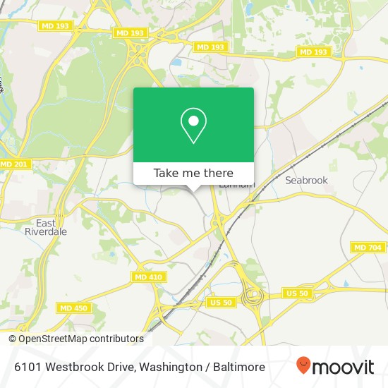 Mapa de 6101 Westbrook Drive, 6101 Westbrook Dr, New Carrollton, MD 20784, USA