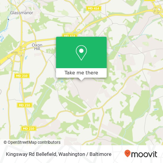 Mapa de Kingsway Rd Bellefield, Fort Washington, MD 20744