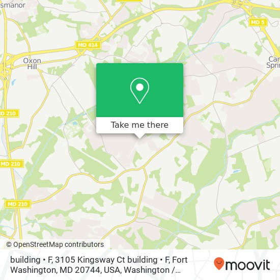 Mapa de building  •  F, 3105 Kingsway Ct building  •  F, Fort Washington, MD 20744, USA