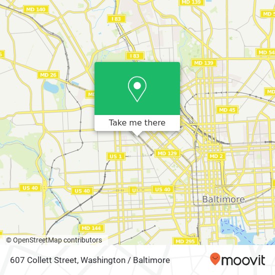 607 Collett Street, 607 Collett St, Baltimore, MD 21217, USA map