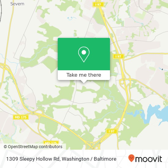 Mapa de 1309 Sleepy Hollow Rd, Severn, MD 21144