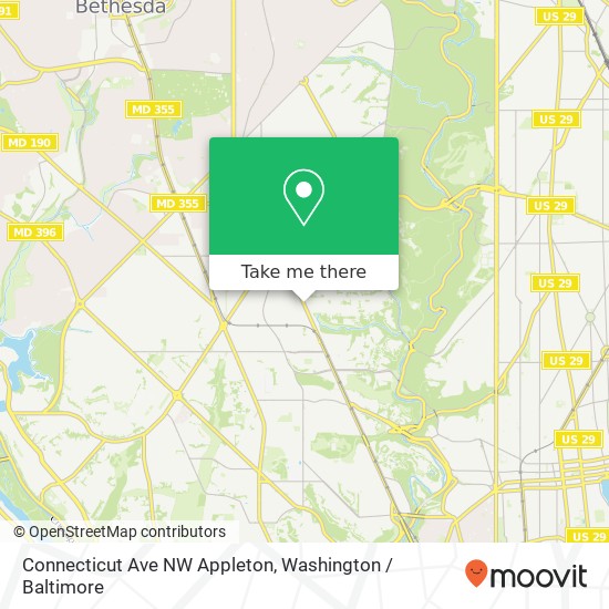 Mapa de Connecticut Ave NW Appleton, Washington, DC 20008