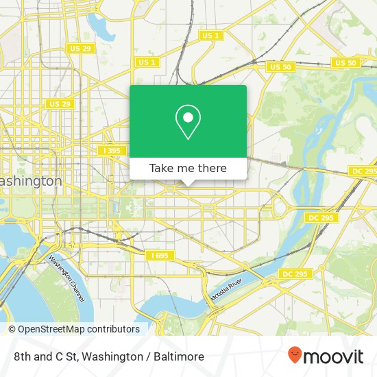 Mapa de 8th and C St, Washington (DC), DC 20002