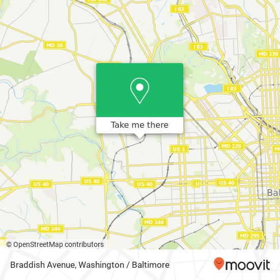 Braddish Avenue, Braddish Ave, Baltimore, MD 21216, USA map