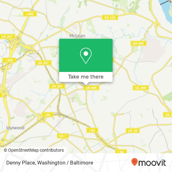 Mapa de Denny Place, Denny Pl, McLean, VA 22101, USA
