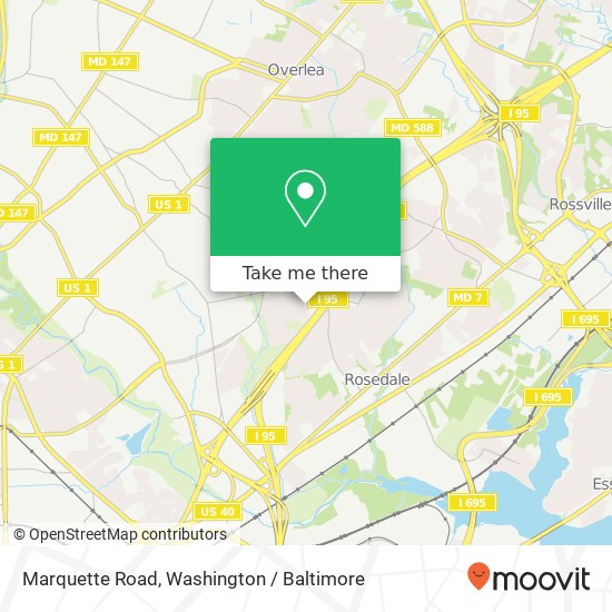 Marquette Road, Marquette Rd, Rosedale, MD 21206, USA map