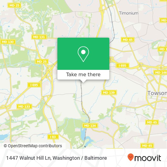 Mapa de 1447 Walnut Hill Ln, Towson, MD 21204