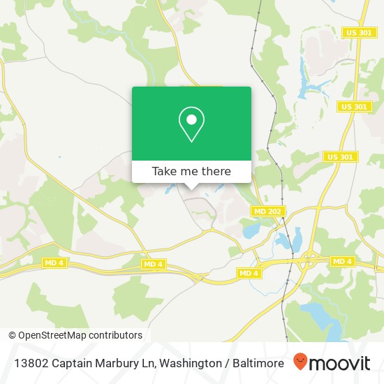 Mapa de 13802 Captain Marbury Ln, Upper Marlboro, MD 20772