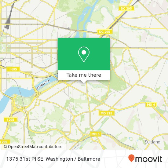 1375 31st Pl SE, Washington, DC 20020 map
