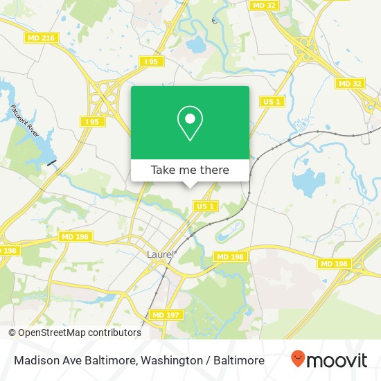 Madison Ave Baltimore, Laurel, MD 20723 map