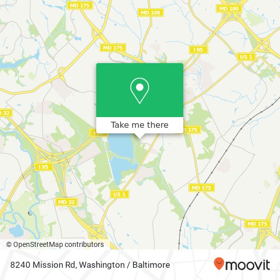 Mapa de 8240 Mission Rd, Jessup, MD 20794