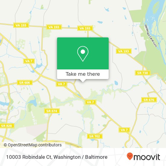 Mapa de 10003 Robindale Ct, Great Falls, VA 22066