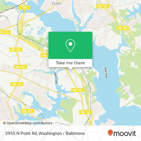 Mapa de 3955 N Point Rd, Dundalk, MD 21222
