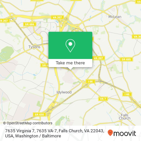 7635 Virginia 7, 7635 VA-7, Falls Church, VA 22043, USA map