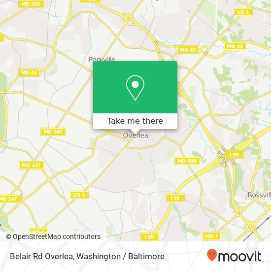 Belair Rd Overlea, Baltimore, MD 21206 map