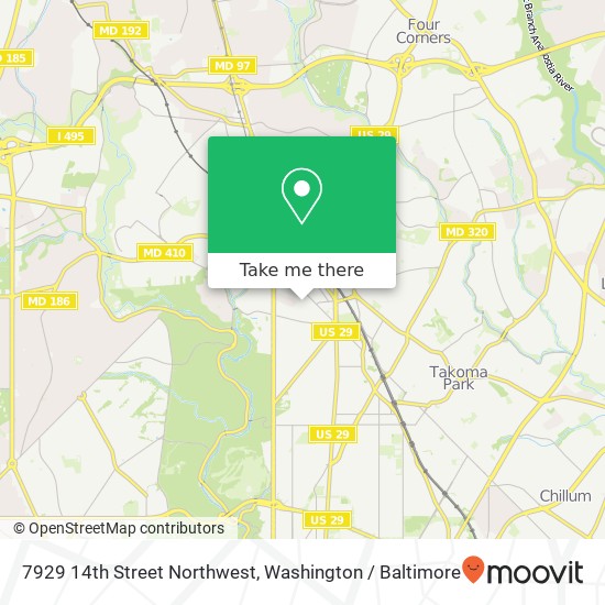 7929 14th Street Northwest, 7929 14th St NW, Washington, DC 20012, USA map