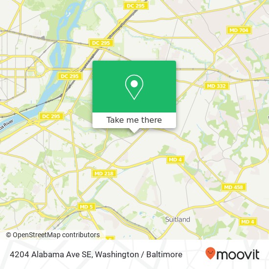 Mapa de 4204 Alabama Ave SE, Washington, DC 20019