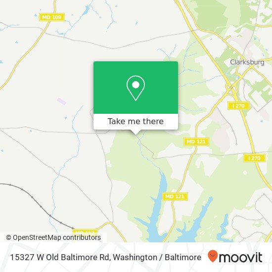 Mapa de 15327 W Old Baltimore Rd, Boyds, MD 20841