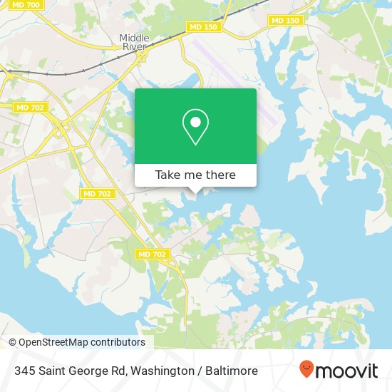 Mapa de 345 Saint George Rd, Essex, MD 21221